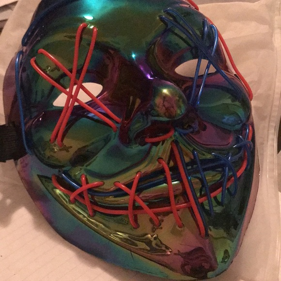 NEW Halloween Mask Skeleton, The LED Purge Light Up Costume Adult kids Men women - Picture 5 of 5